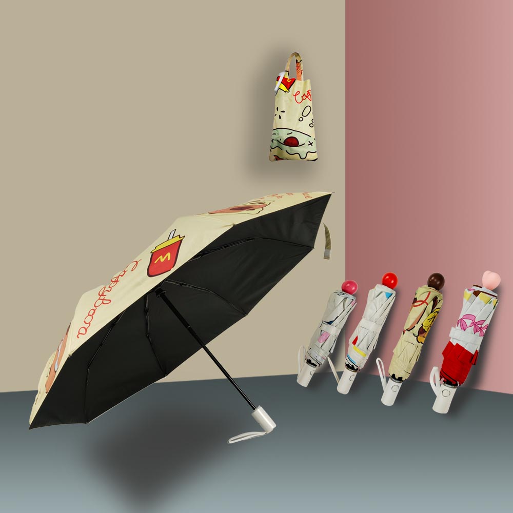 三折可爱卡通晴雨伞