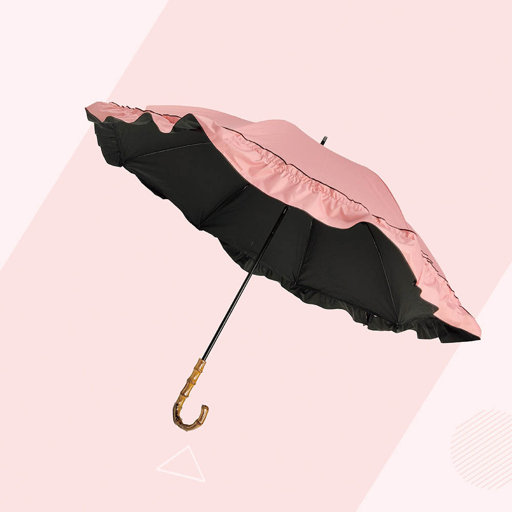 竹节柄花边晴雨伞